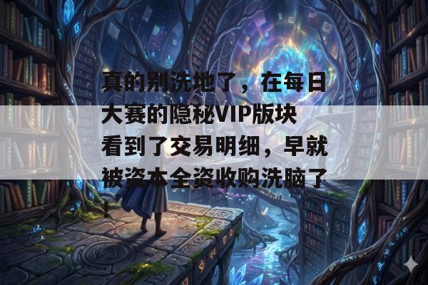 真的别洗地了，在每日大赛的隐秘VIP版块看到了交易明细，早就被资本全资收购洗脑了！
